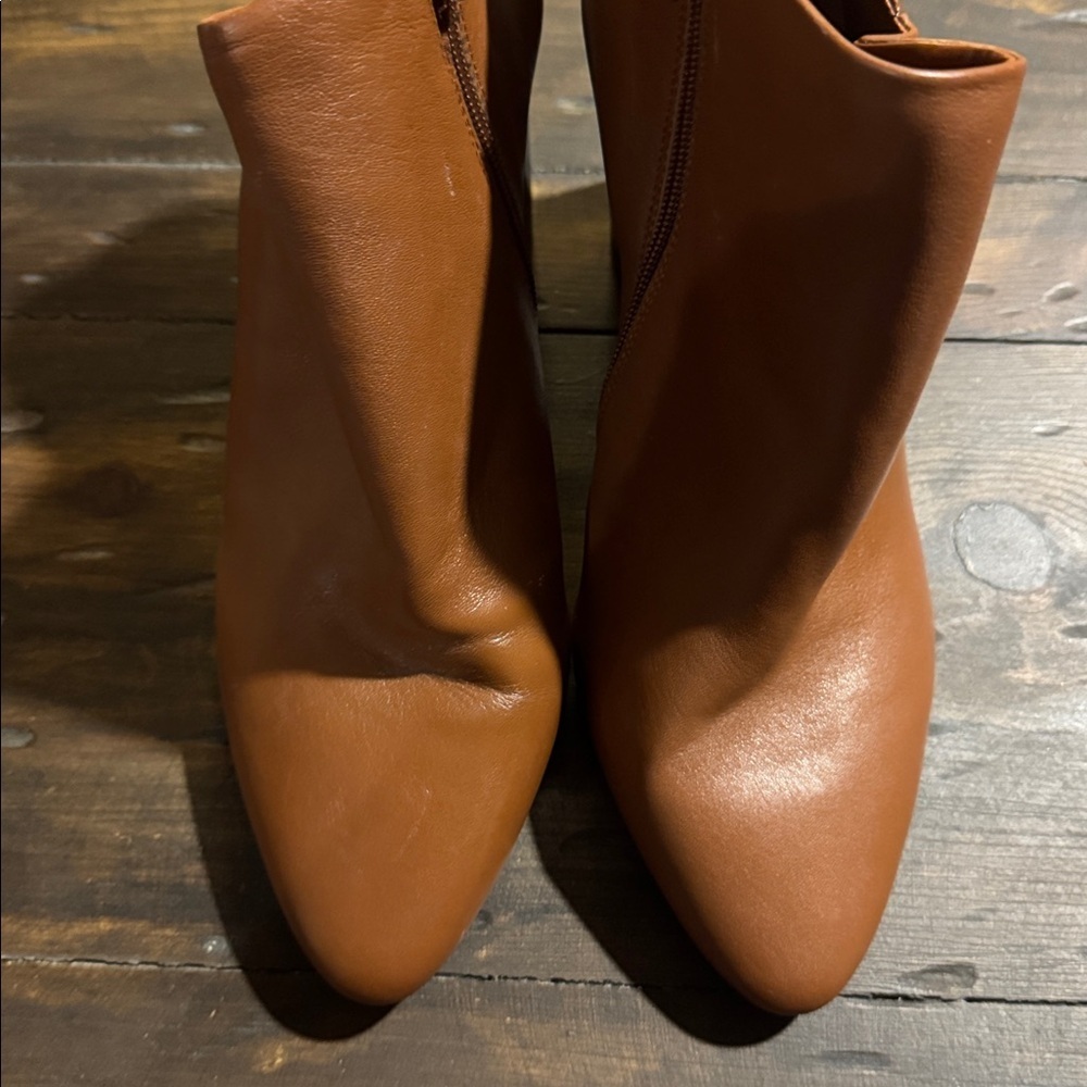 ANTONIO MELANI-Tan Leather Ankle Booties - Picture 4 of 7